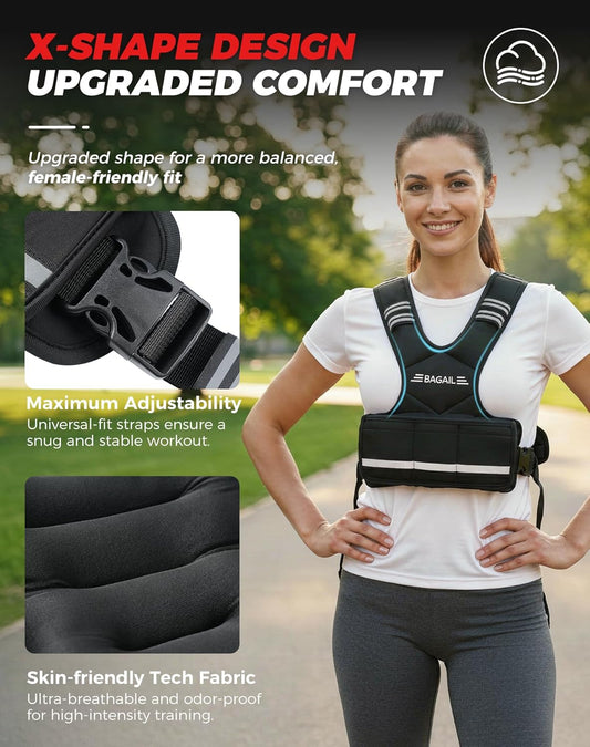 BAGAIL Adjustable Weighted Vest 4-10Lb/12-18Lb/20-32Lb