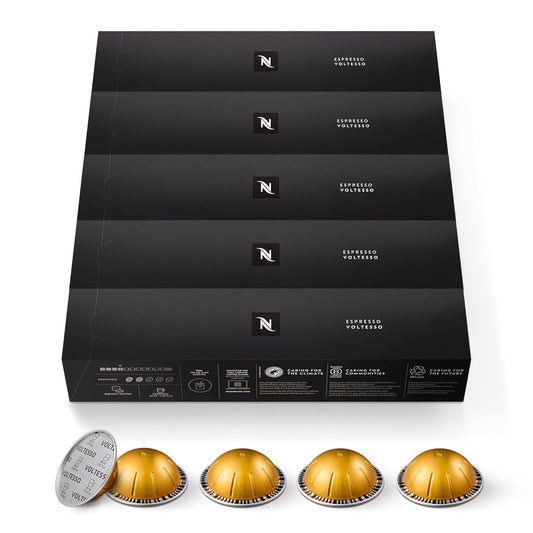 Nespresso Capsules Vertuo, Voltesso, Mild Roast Espresso, Brews 1.35oz.