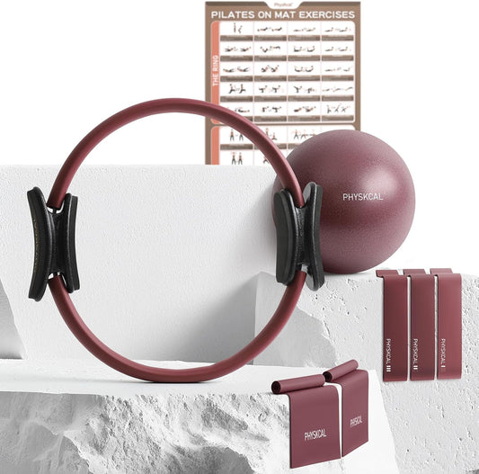 Home Pilates Equipment Set with 15-Inch Pilates Ring