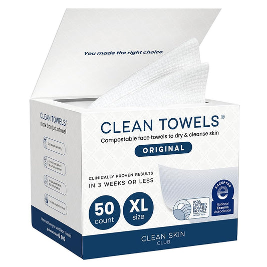 Clean Skin Club Clean Towels XL® 100% USDA Biobased Face Towel