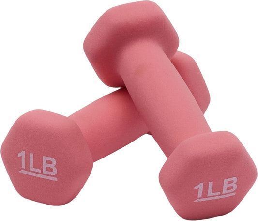 1 Pound Neoprene Dumbbell Hand Weights for Exercise
