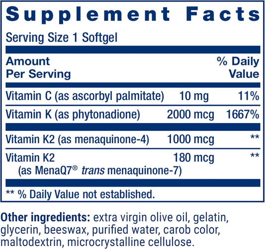 Life Extension Super K, Vitamin K Supplement, 2000 Mcg Vitamin K