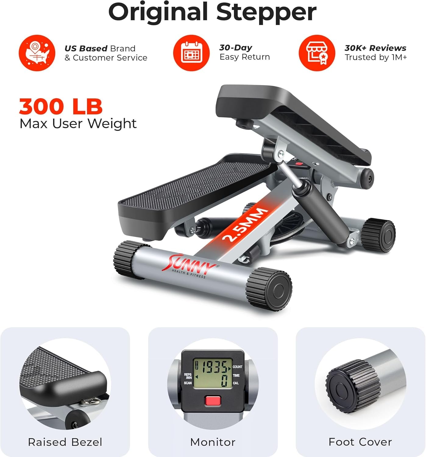 Sunny Health & Fitness Mini Steppers for Exercise at Home