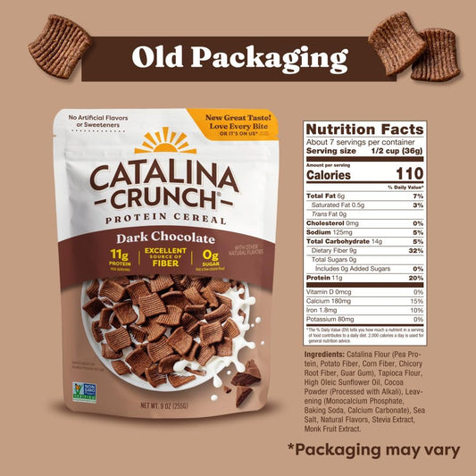 Catalina Crunch Protein Cereal - Dark Chocolate - 9 oz. Bag (Pack of 1)