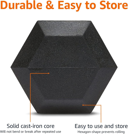 10 Pound Rubber Hex Dumbbell Hand Weight