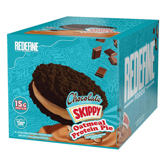 Redefine Foods Oatmeal Protein Pie, SKIPPY Chocolate - 8 Count