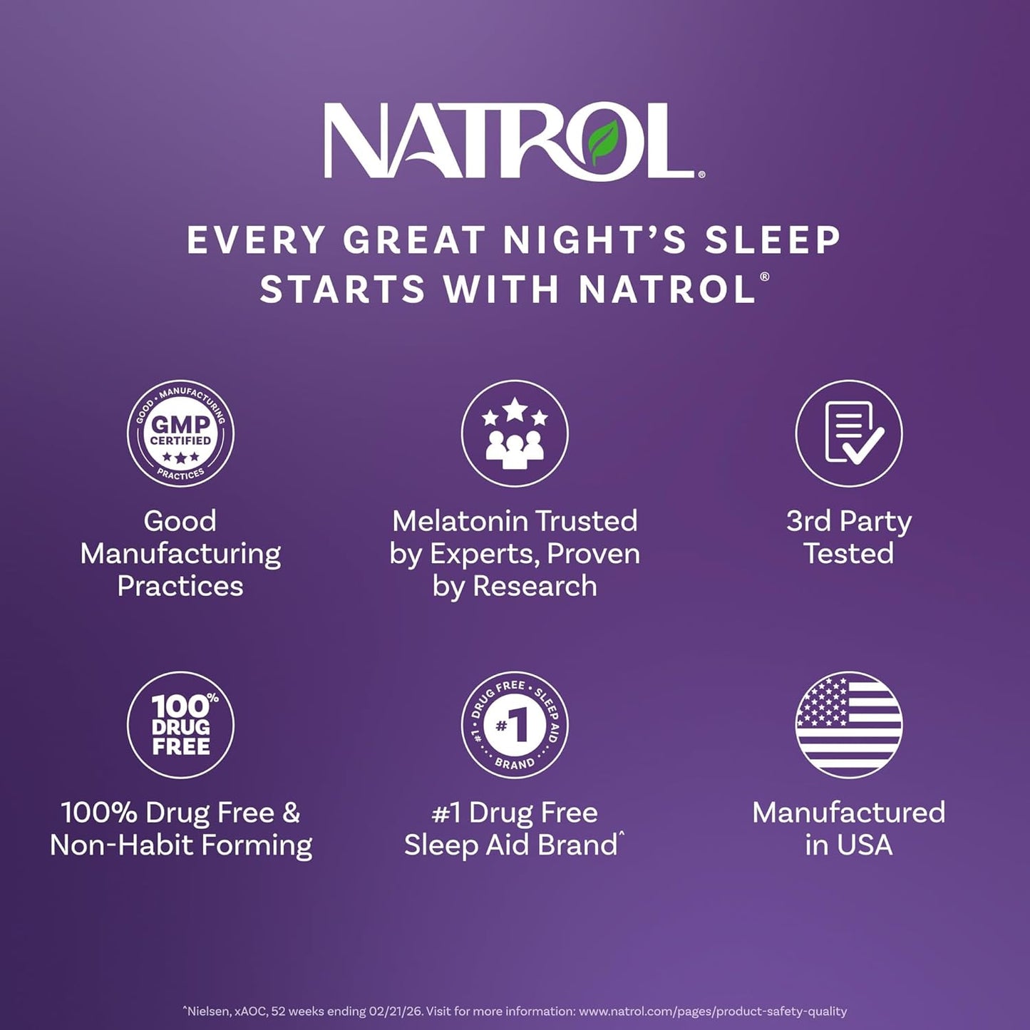 Natrol 10 mg Melatonin Gummies, Sleep Support for Adults