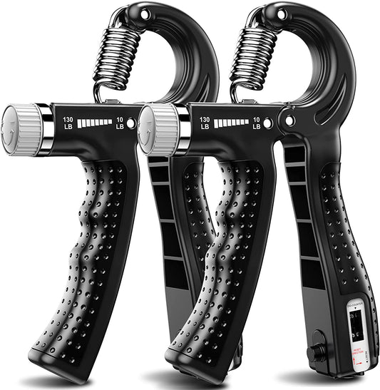 Hand Grip Strengthener 2 Pack Adjustable Resistance 10-130 lbs.