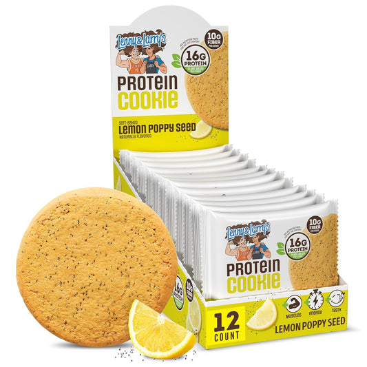 Lenny & Larry's Protein Cookie, Lemon Poppy Seed – Pack of 12