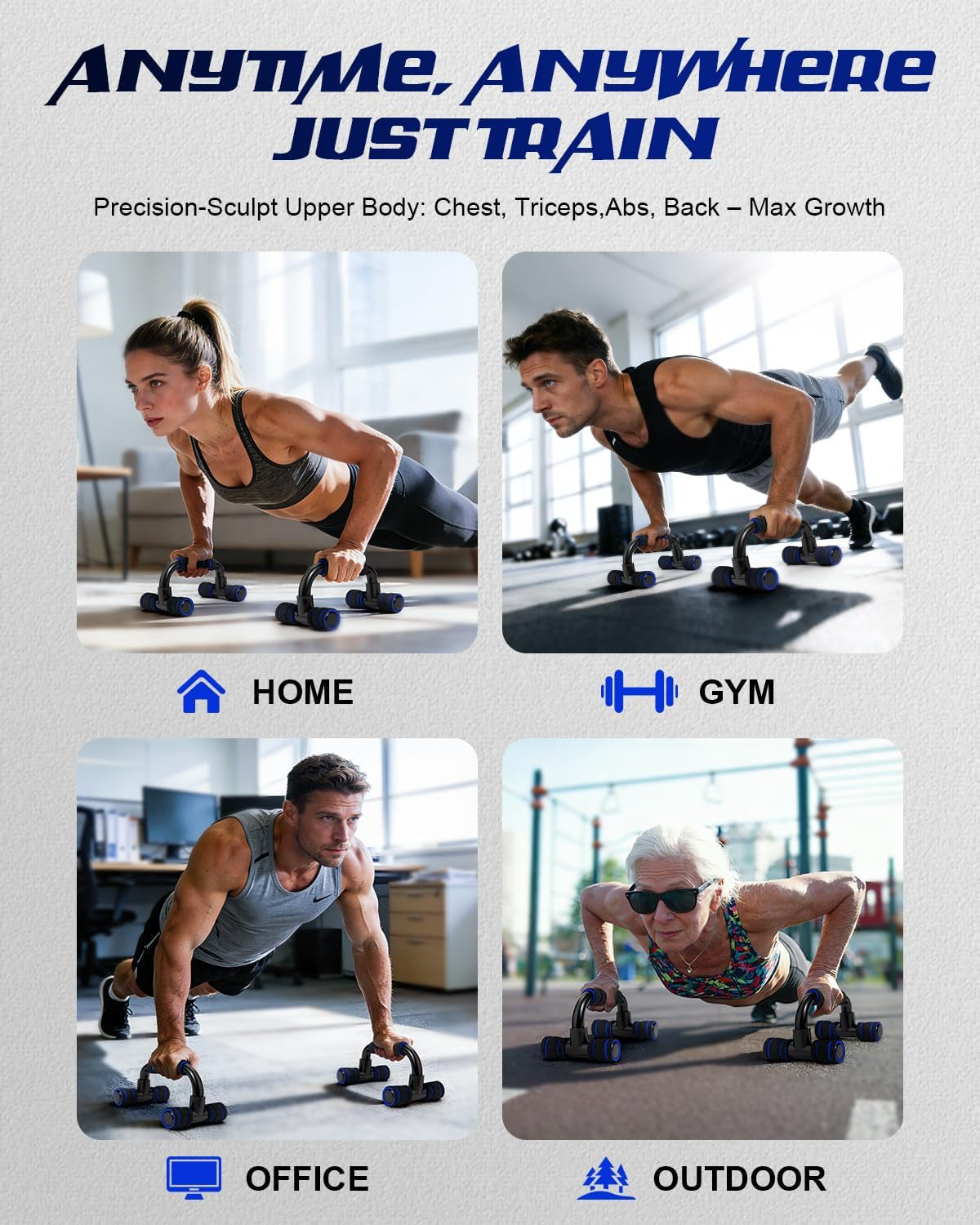 Ergonomic Push up Bars (2 Pack)