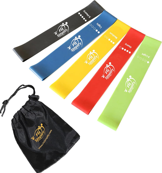 Resistance Loop Exercise Bands with Instruction Guide and Carry Bag