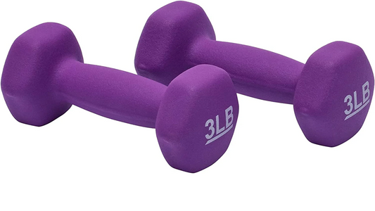 3 Pound Neoprene Dumbbell Hand Weights for Exercise