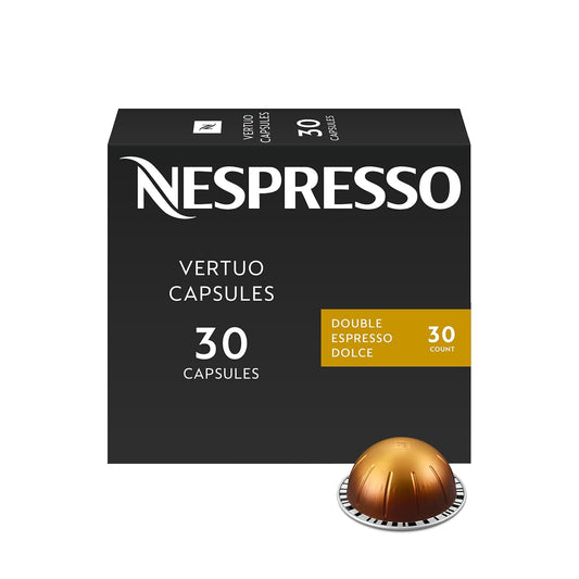 Nespresso Capsules Vertuo, Double Espresso Dolce, Brews 2.7 oz.
