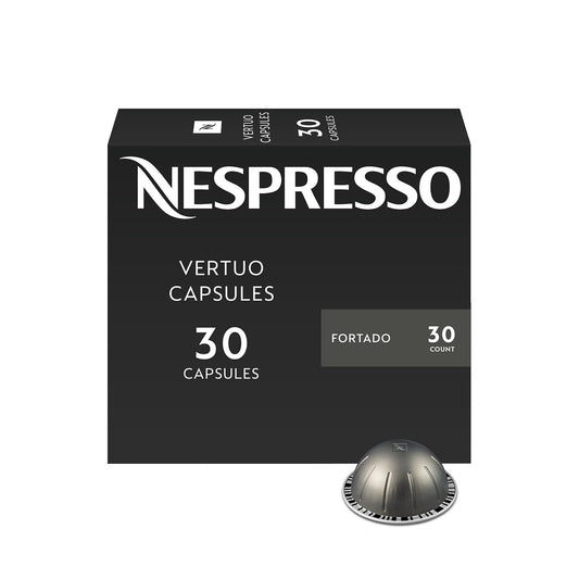 Nespresso Capsules Vertuo, Fortado Gran Lungo Americano, Dark Roast Espresso Coffee, Brews 5.0oz.