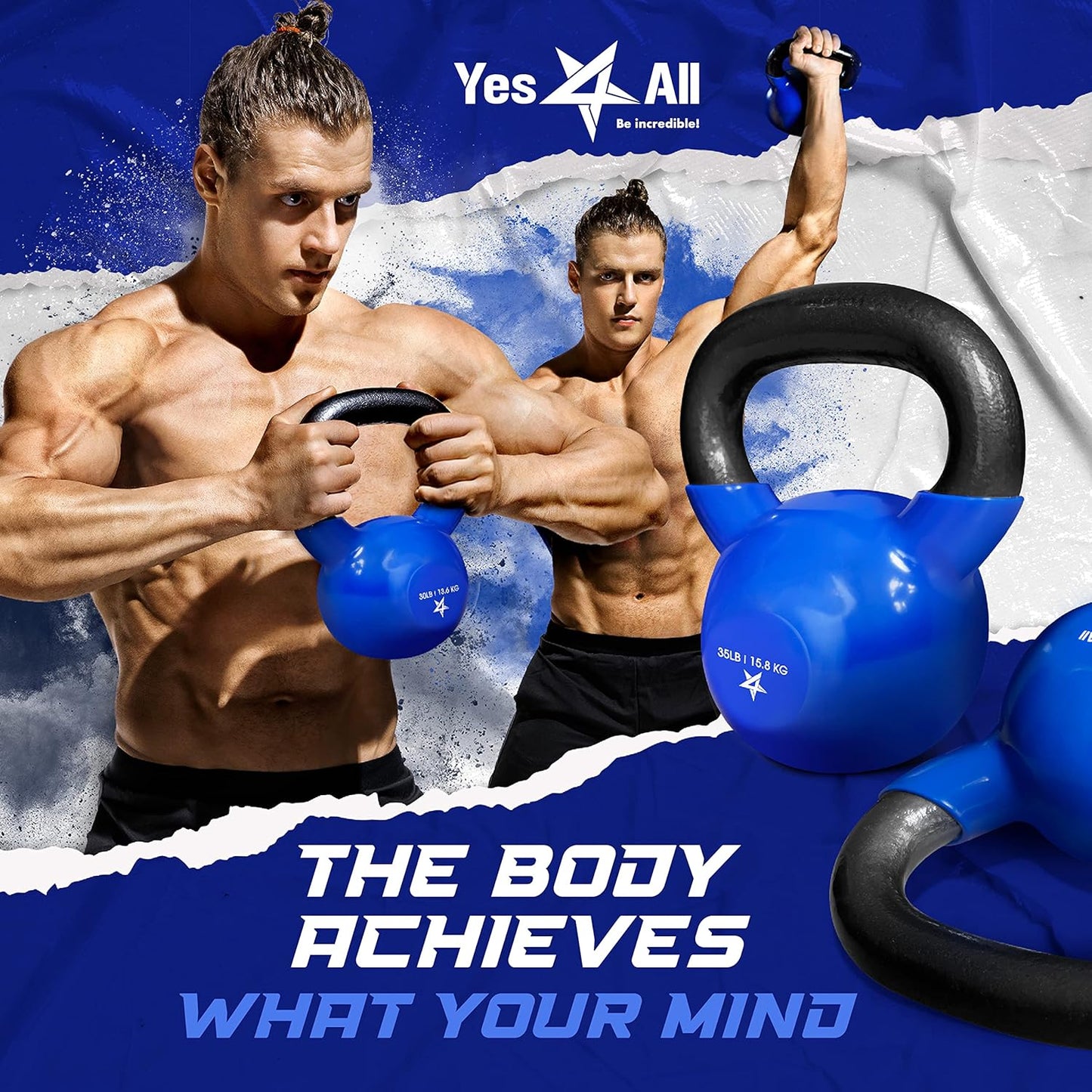 50 Pound Vinyl Coated Cast Iron Kettlebell