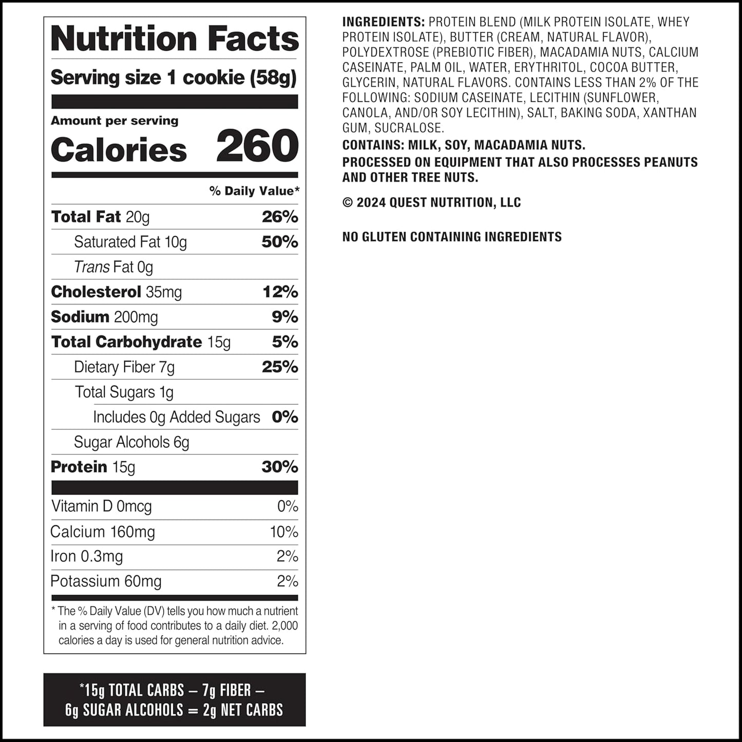 Quest White Chocolate Macadamia Protein Cookie 12 Count