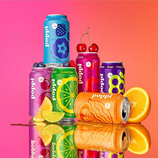 Poppi Prebiotic Soda, Sparkling Water & Fruit Juice, Crowd Pleasers, 12 Oz, 12 Pack