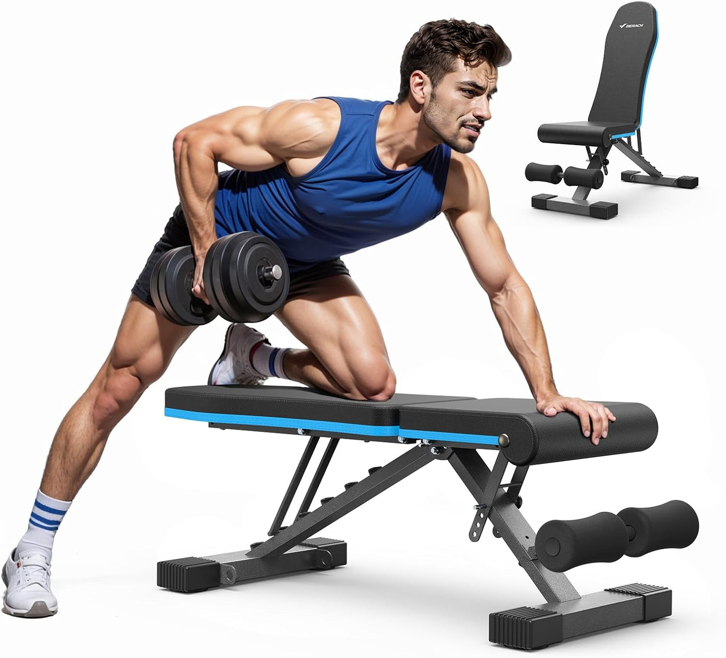 MERACH Foldable Adjustable Weight Bench