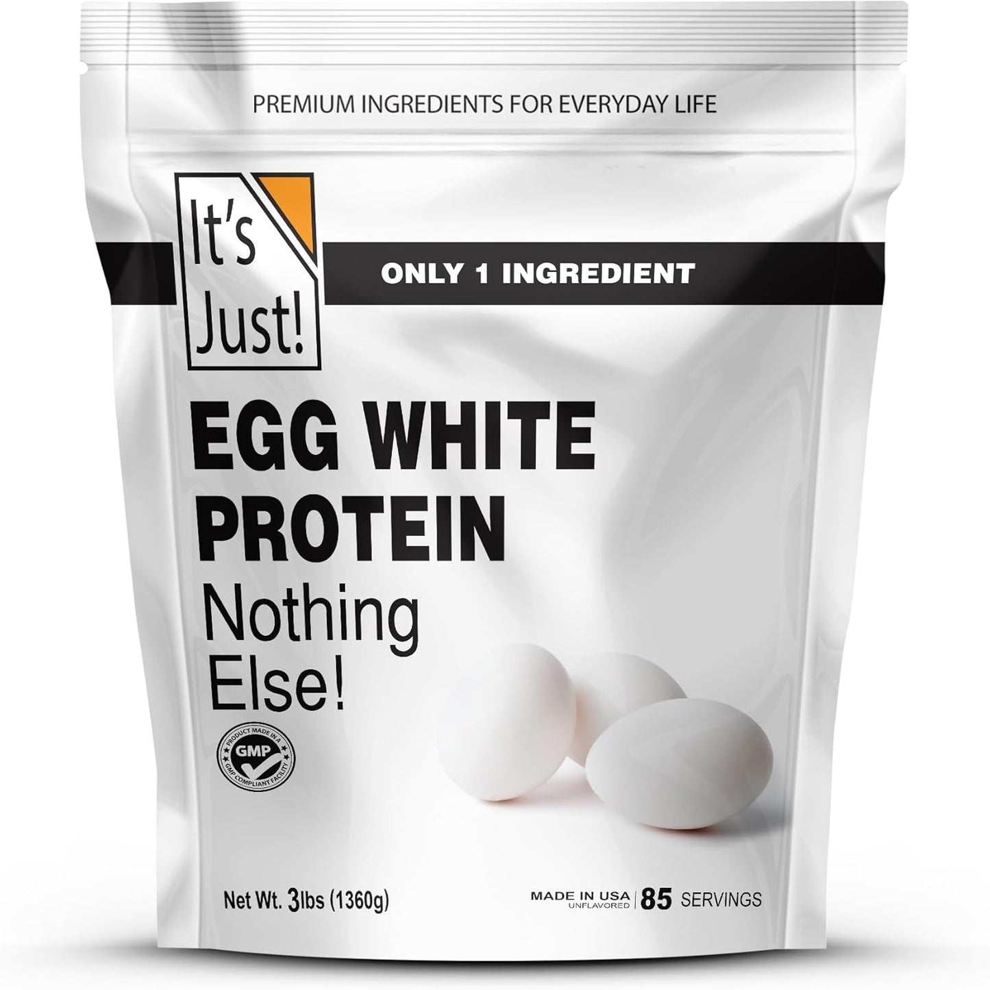 It's Just! - Egg White Protein Powder, Made in USA from Cage-Free Eggs
