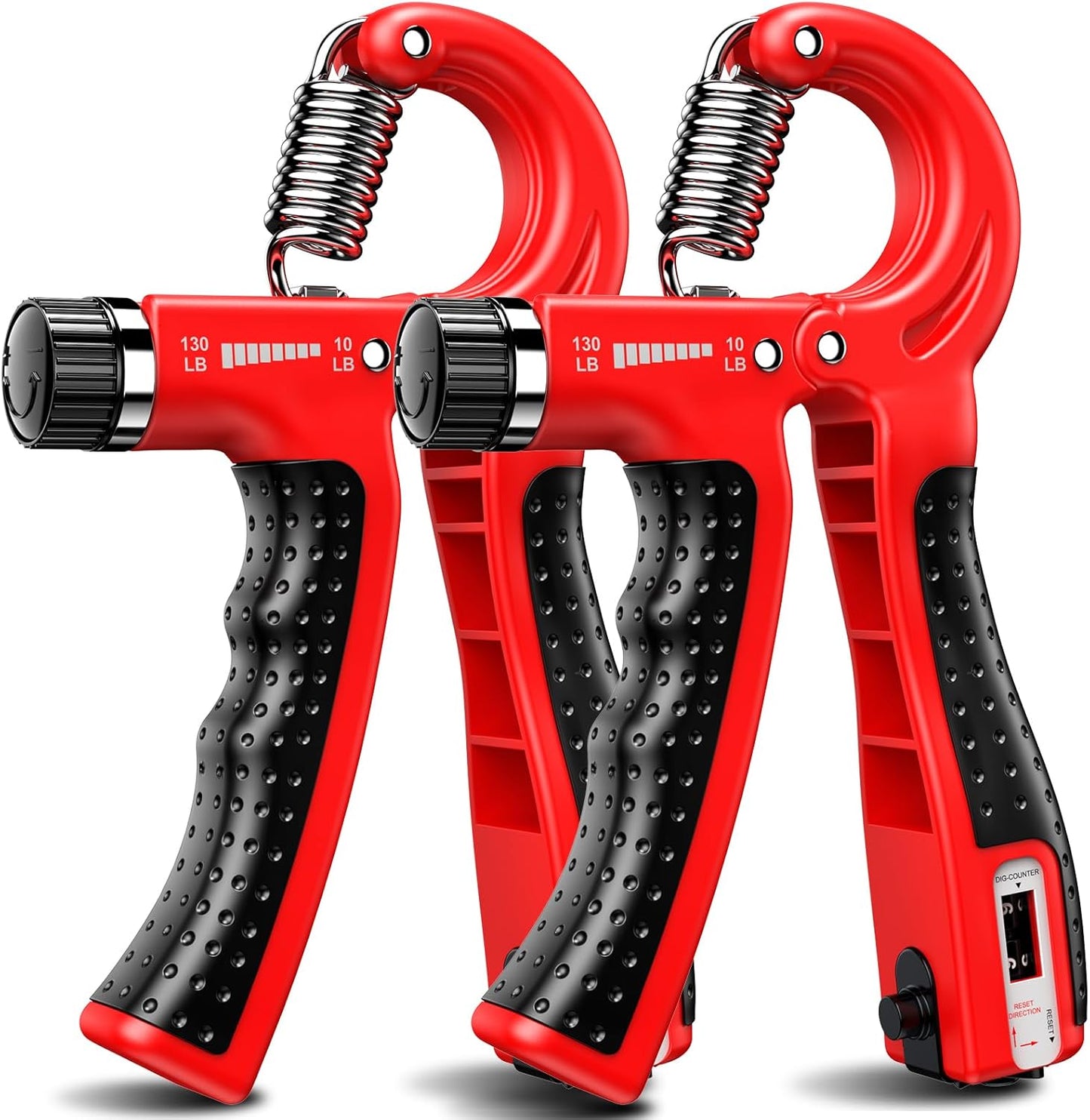 Hand Grip Strengthener 2 Pack Adjustable Resistance 10-130 lbs.