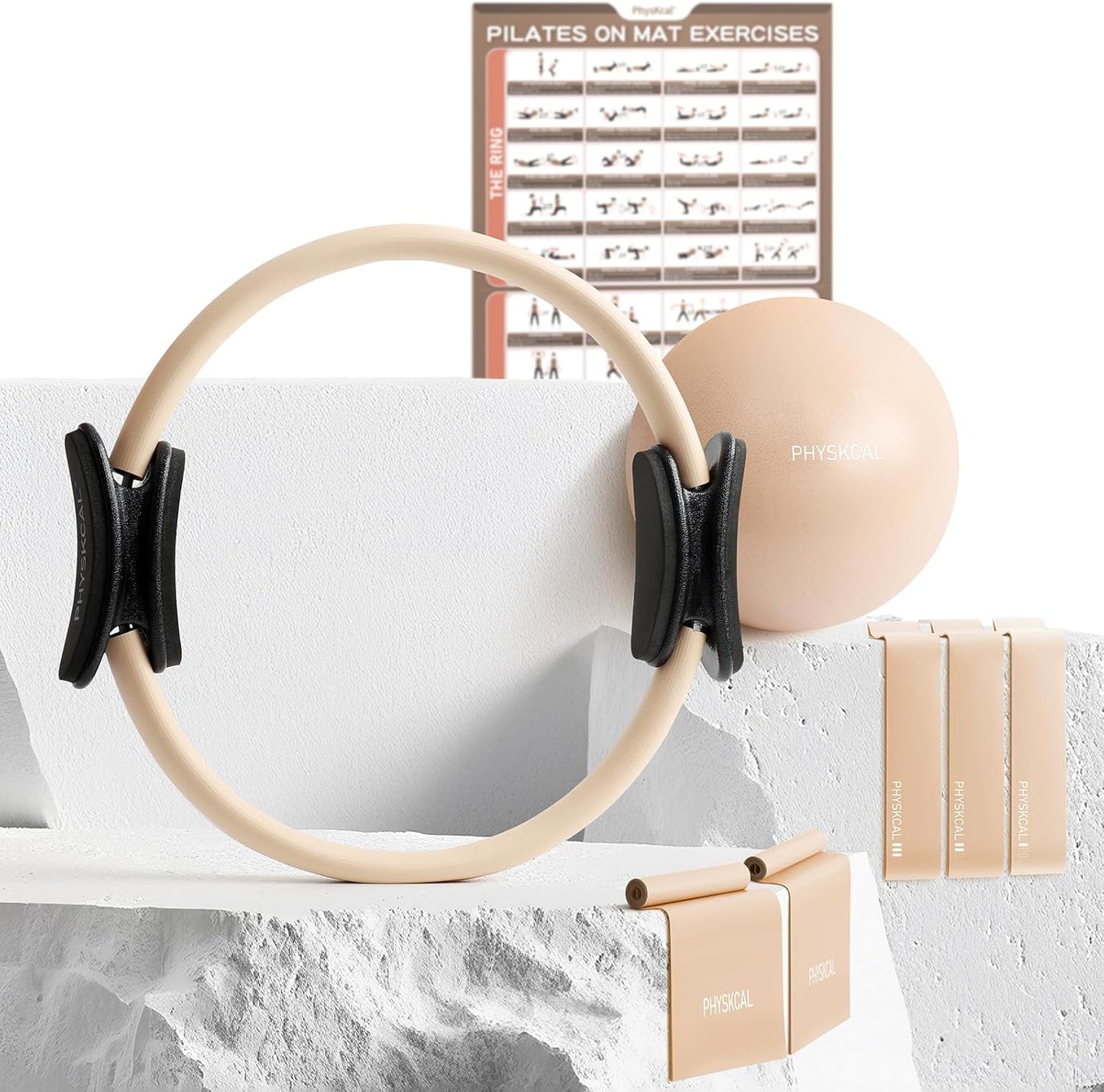 Home Pilates Equipment Set with 15-Inch Pilates Ring