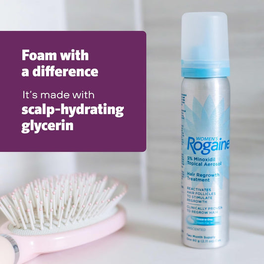 Women’s Rogaine 5% Minoxidil Topical Foam, Four-Month Supply