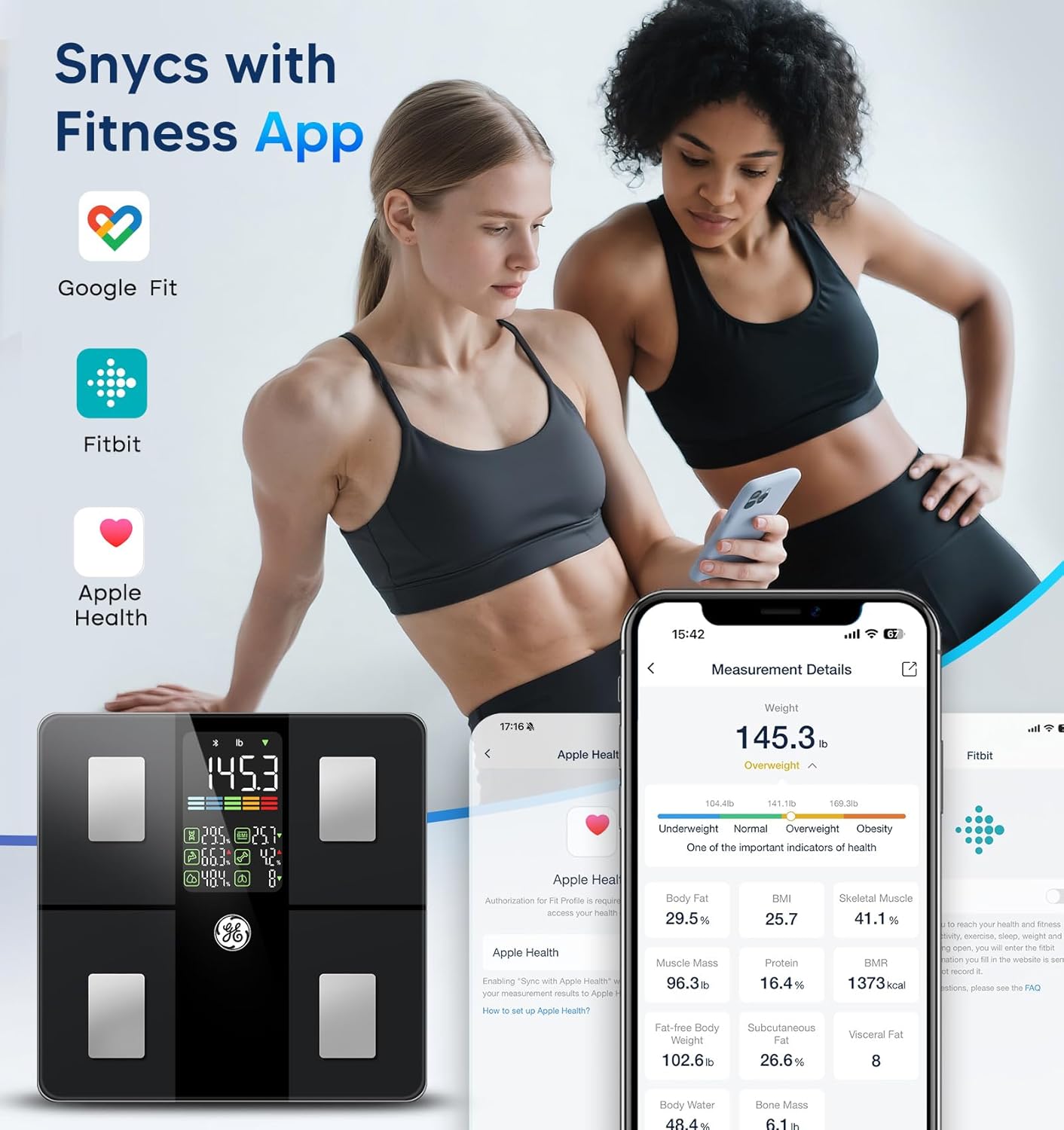GE Scale for Body Weight with 14 Body Composition Metrics