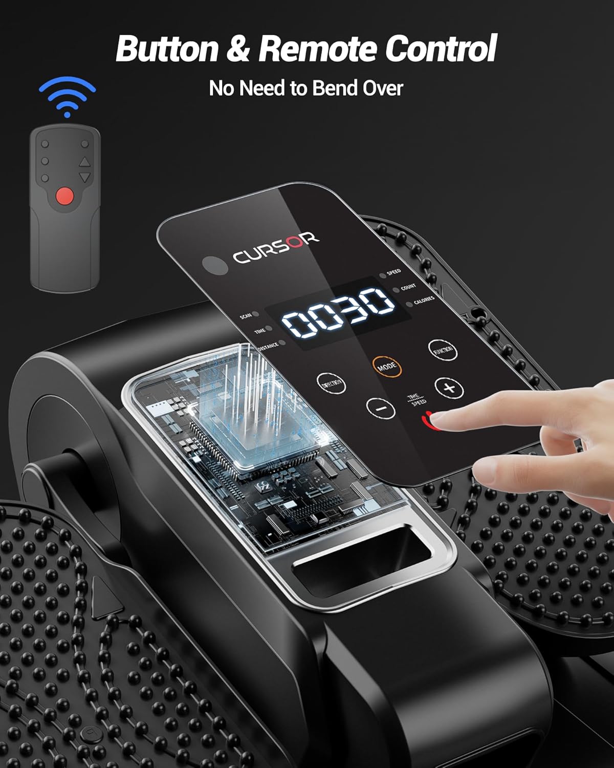 Under Desk Elliptical Machine with Remoter