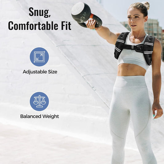 Weighted Vest for Women & Men with Reflective Stripe