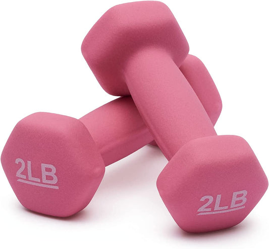 2 Pound Neoprene Dumbbell Hand Weights for Exercise