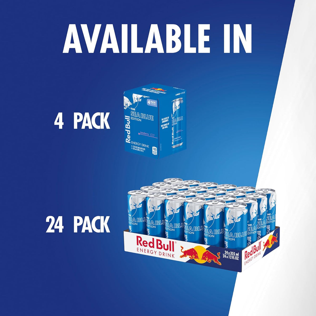 Red Bull Sea Blue Edition Energy Drink, Juneberry, 12 Fl oz, Pack of 24 Cans
