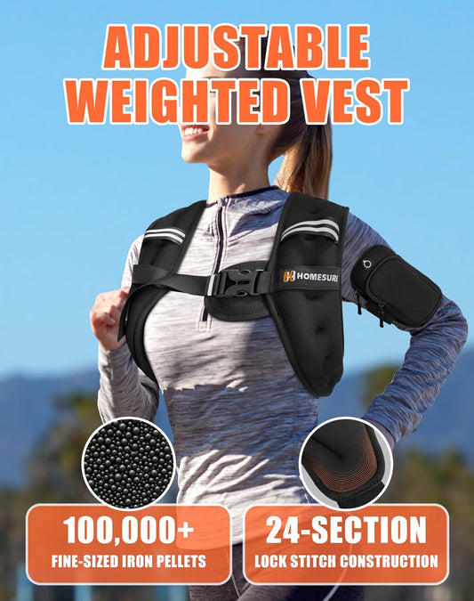 HOMESURE Weighted Vest for Men and Women, 10Lb/15Lb/20Lb/25Lb/30Lb