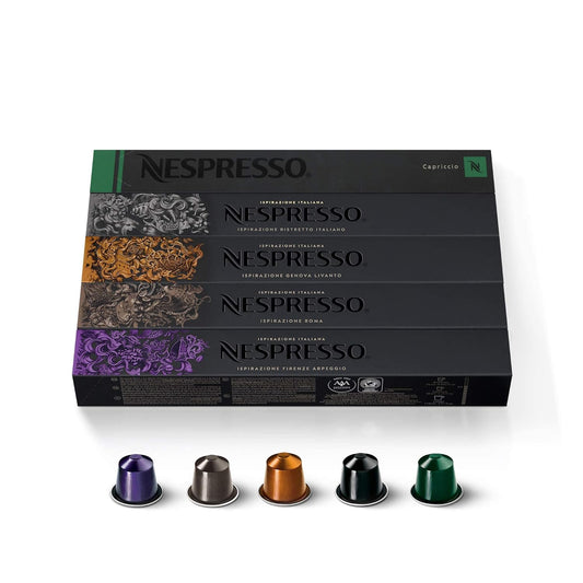Nespresso Capsules Original Line, Ispirazione Favorites Variety Pack, Medium & Dark Roast Espresso Coffee