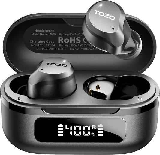 TOZO NC9 Hybrid Active Noise Cancelling Wireless Earbuds