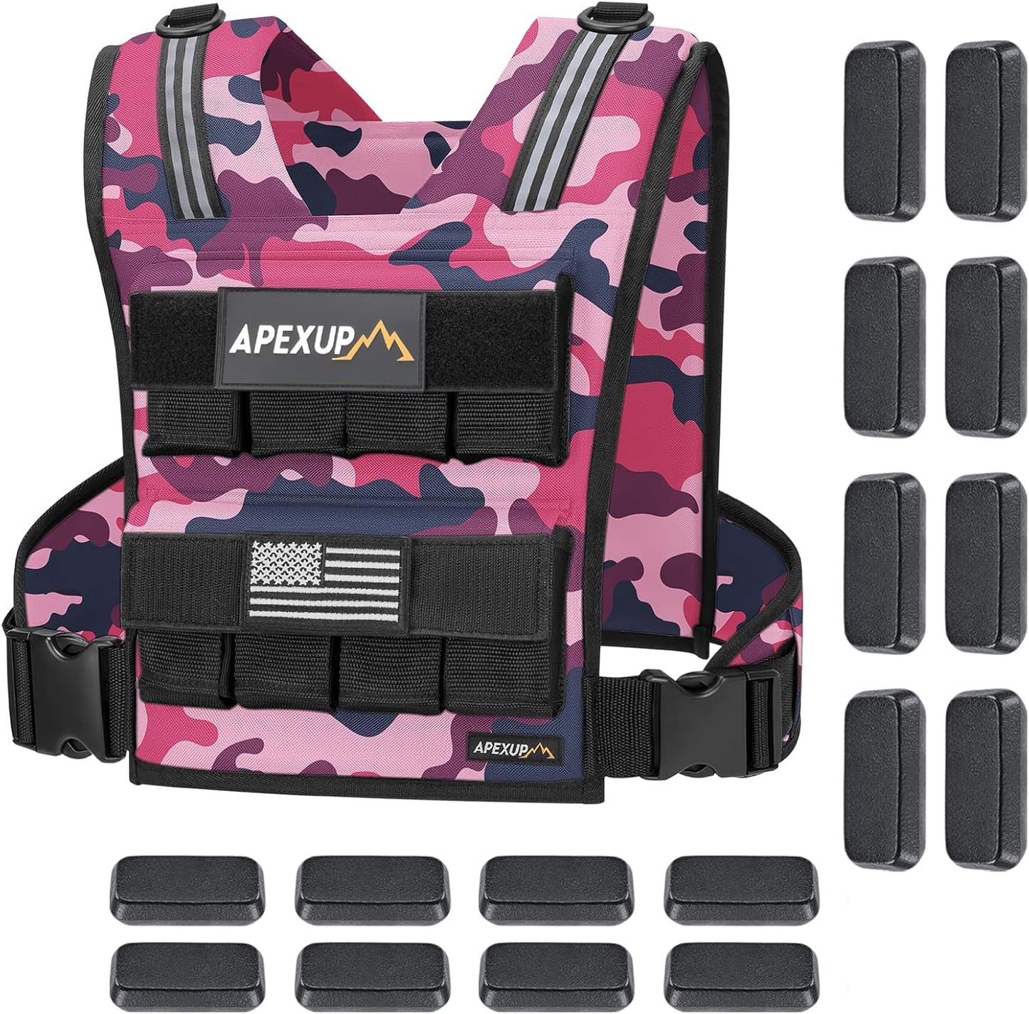 APEXUP Adjustable Weighted Vest Men 20lbs/30lbs/40lbs