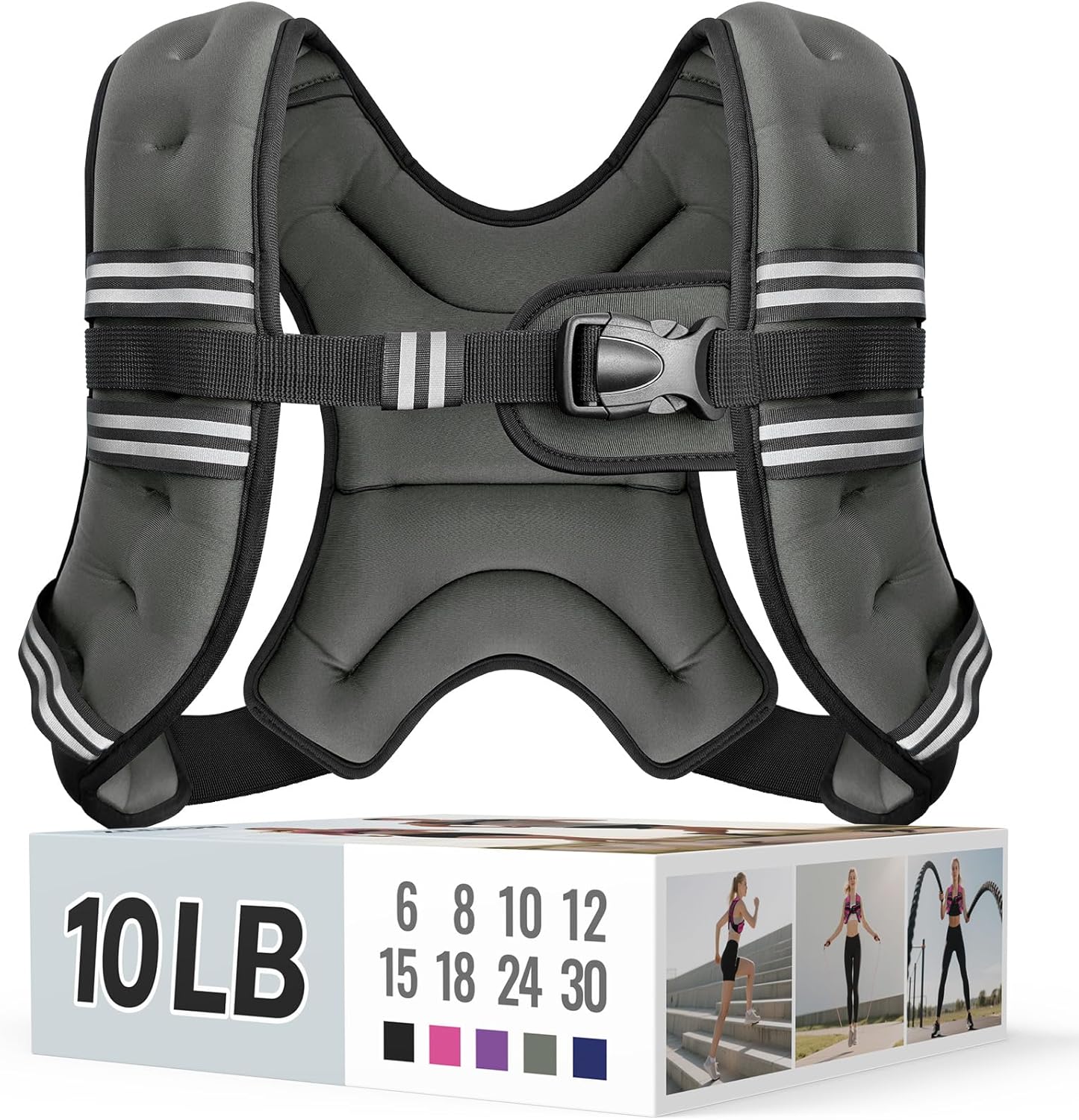 Weighted Vest for Women & Men with Reflective Stripe