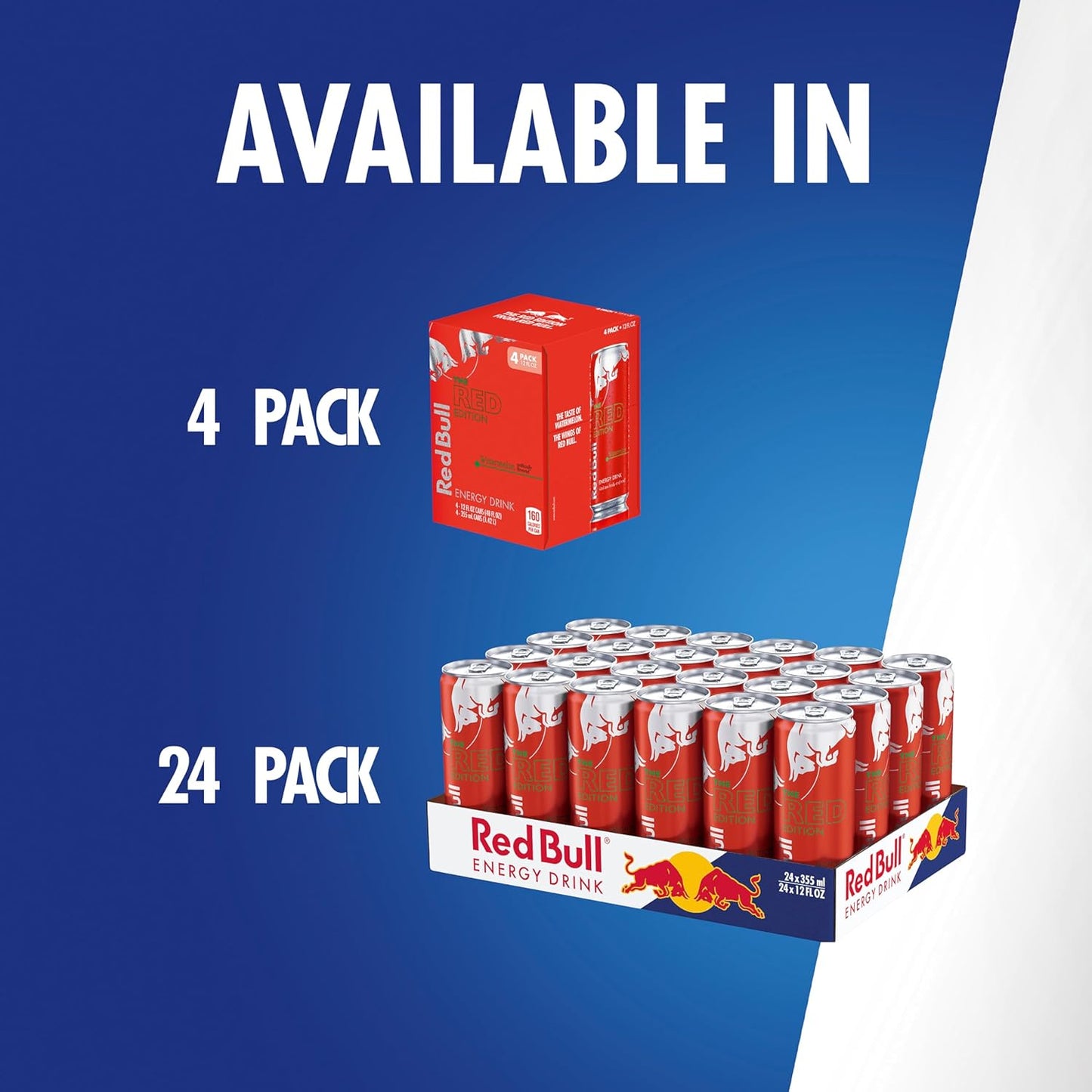 Red Bull Red Edition Energy Drink, Watermelon, 12 Fl oz, Pack of 24 Cans