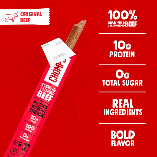 Chomps Grass-Fed Beef Jerky Snack Sticks