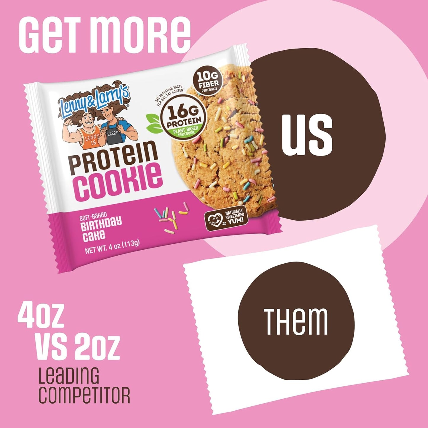Lenny & Larry's Protein Cookie, Birthday Cake – Pack of 12