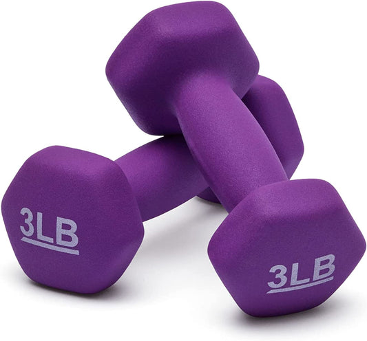 3 Pound Neoprene Dumbbell Hand Weights for Exercise