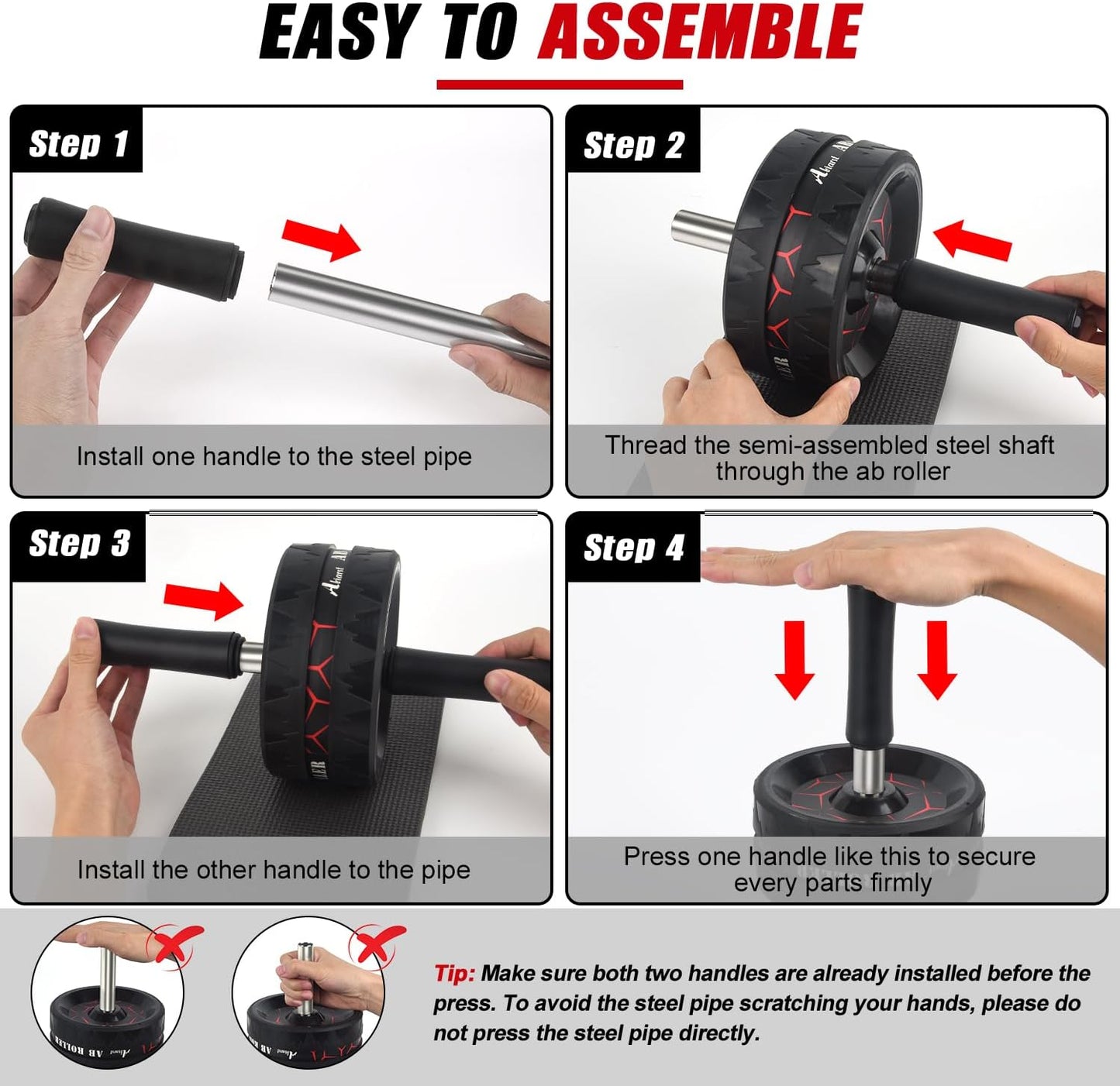 Ab Roller Wheel, Abs Workout Equipment for Abdominal & Core Strength