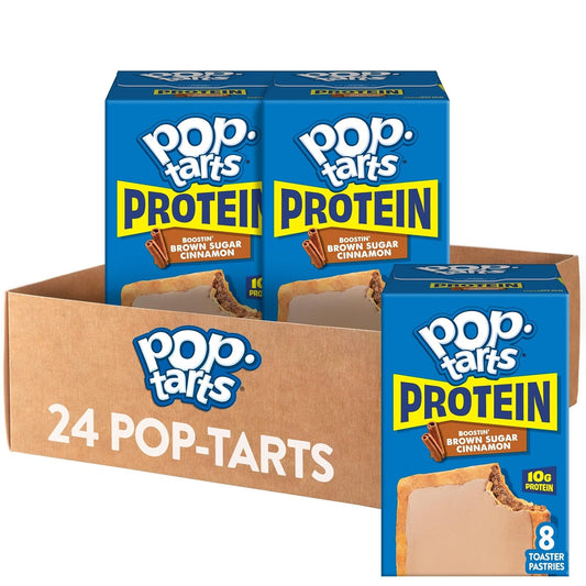 Pop-Tarts Protein Toaster Pastries, 10G Protein, Boostin' Brown Sugar Cinnamon (24 Pop-Tarts)