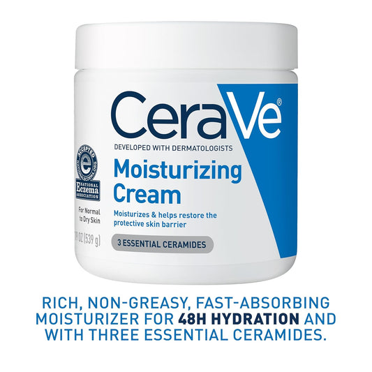 CeraVe Moisturizing Cream, Body and Face Moisturizer for Dry Skin