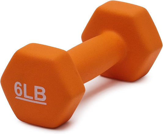 6 Pound Neoprene Dumbbell Hand Weights for Exercise