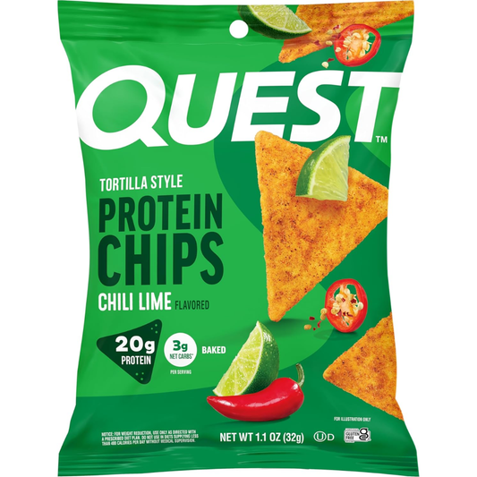 Nutrition Chili Lime Tortilla Style Protein Chips (Pack of 12)