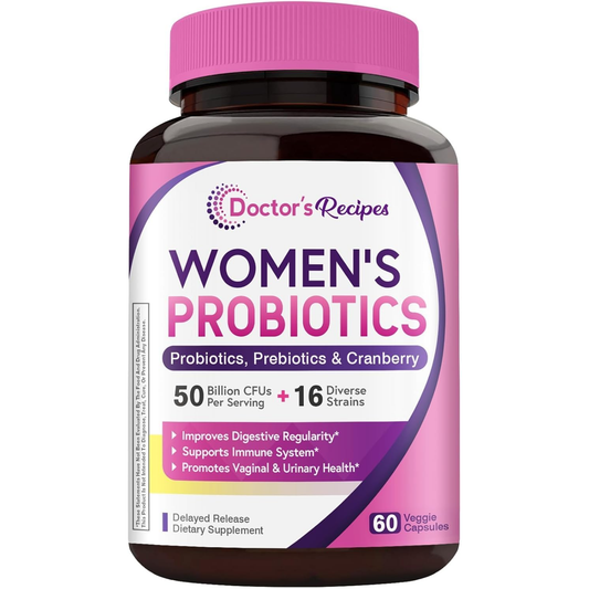 Doctor's Recipes Women's Probiotic, 60 Caps 50 Billion CFU 16 Strains