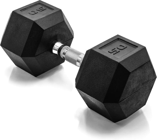 50 Pound Coated Hex Dumbbell Weight