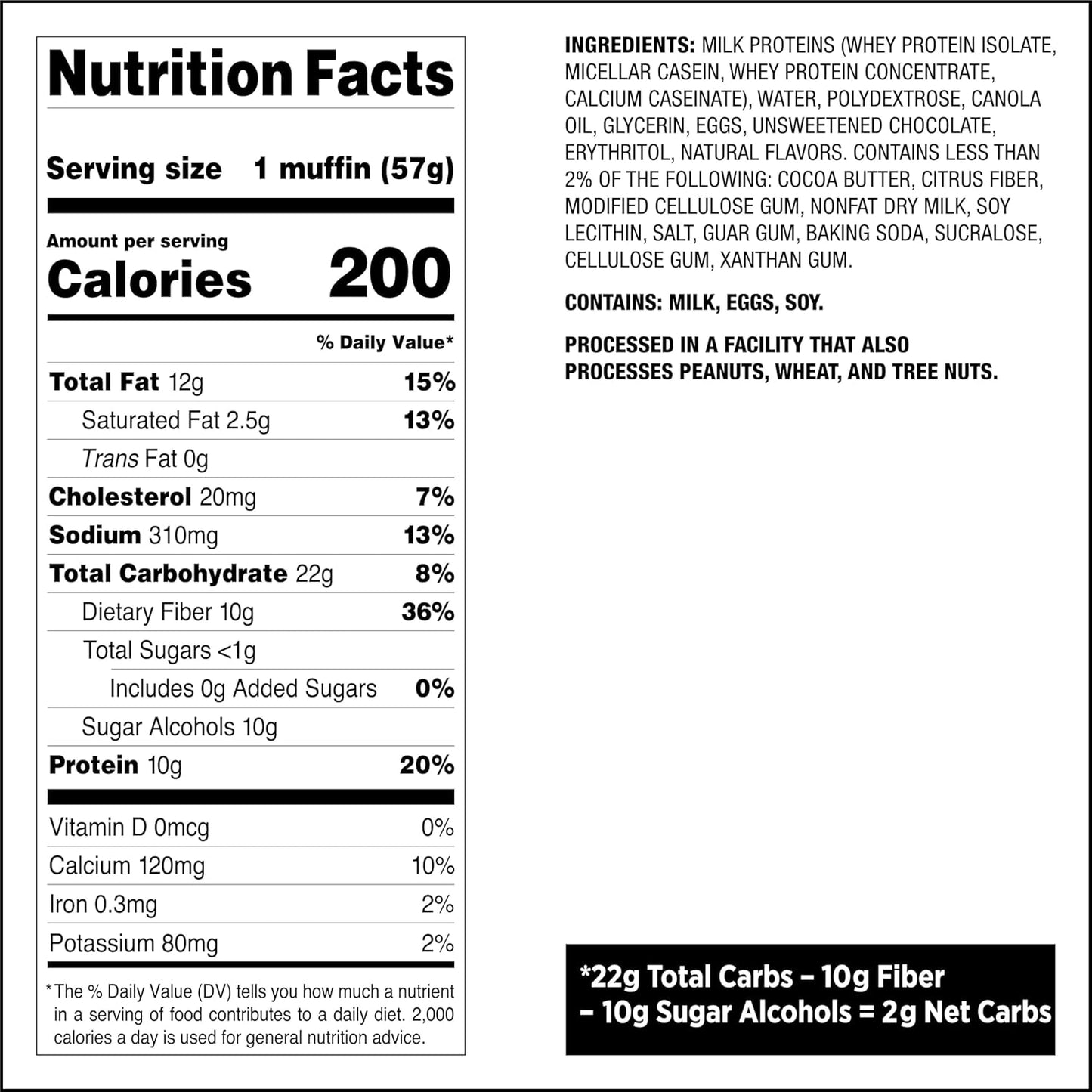 Quest Nutrition Chocolate Chip Muffin, 10G Protein, 2G Net Carb, Less than 1G Sugar, Protein Snack, 4 Count