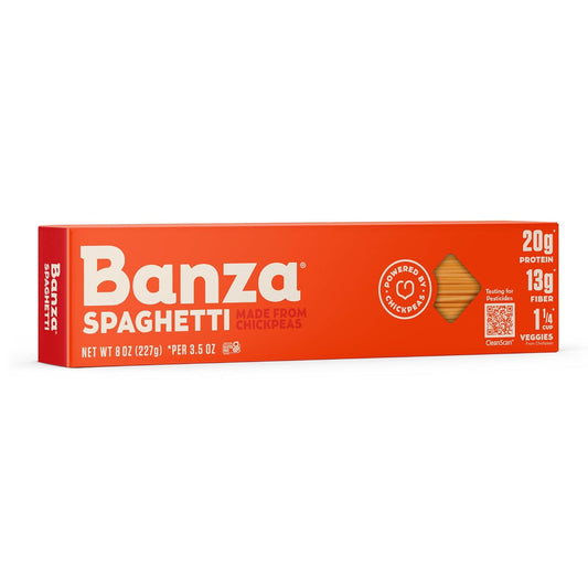 Banza Spaghetti Pasta from Chickpeas - Gluten Free, High Protein, and Lower Carb