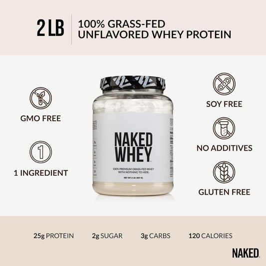 NAKED Whey 2LB 100% Grass Fed Whey Protein Powder
